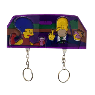Porta Chaves Homer e Marge Simpsons em Acrílico
