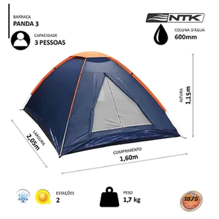 Barraca Camping Nautika Panda 3 Pessoas em Oferta na Shopee