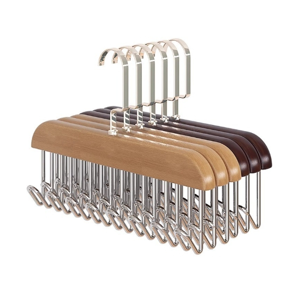 Cabide de Madeira Multi-uso Para Cintos Gravatas Cachecóis Sutiãs Colares Organizador Com 8 Ganchos