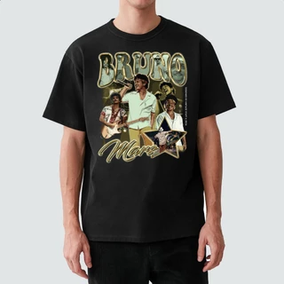 Camisa Estampada Unissex Artista Cantor Bruno Mars Camiseta Algodão Casual