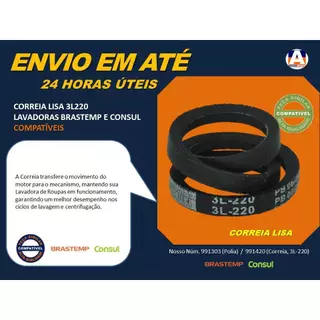 Correia 3L220 Compatível Para Máquinas de Lavar Brastemp, Consul, Electrolux - 991420