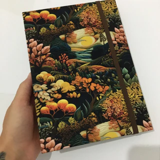 Caderno A5 - Bullet Journal artesanal - Folhas do Outono