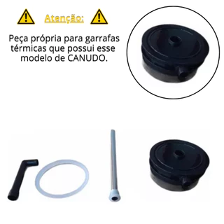 Bomba interna, canudo para garrafa inox tereré 2.5 litros