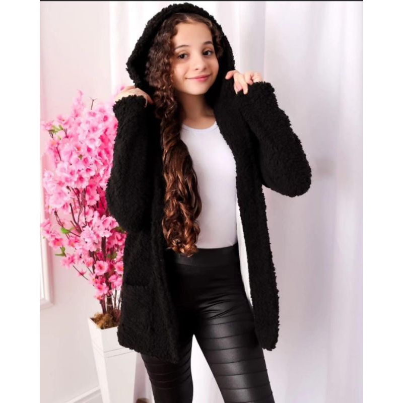 CASACO BLUSA TEDDY INFANTO JUVENIL | Shopee Brasil