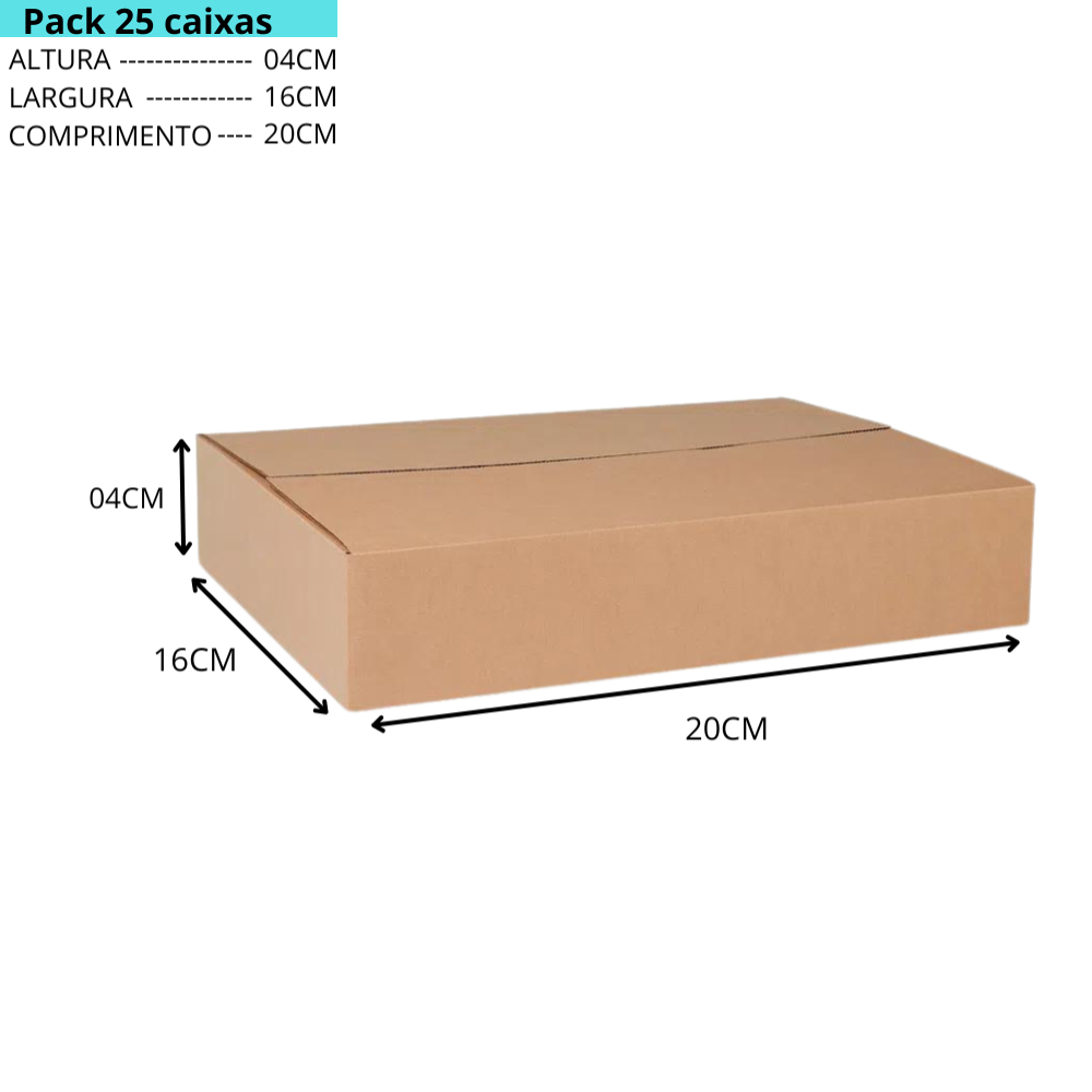 25 Caixa de Papelão Modelo Maleta Envios correios 20x16x04