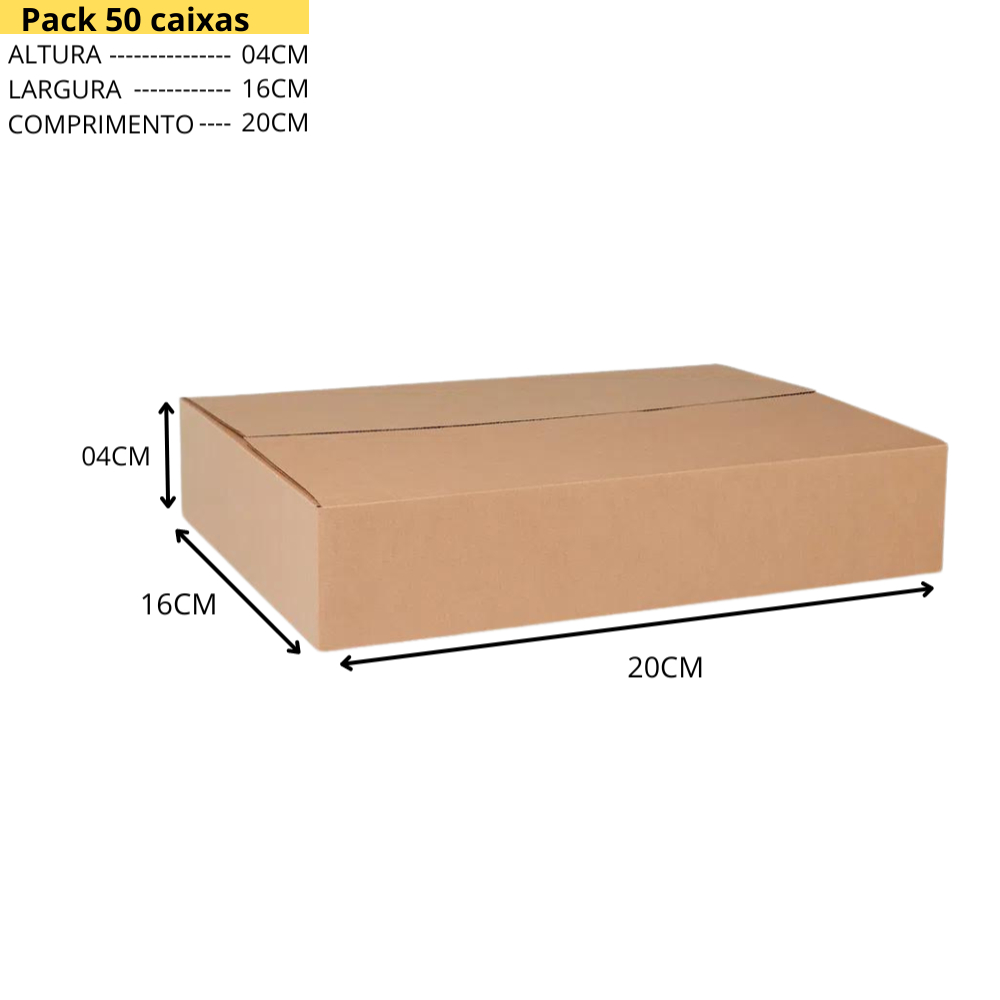 50 Caixa de Papelão Modelo Maleta Envios correios 20x16x04