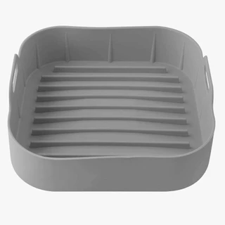 Forma de Silicone Air Fryer Quadrada Cinza - 20,5cm x 20,5cm