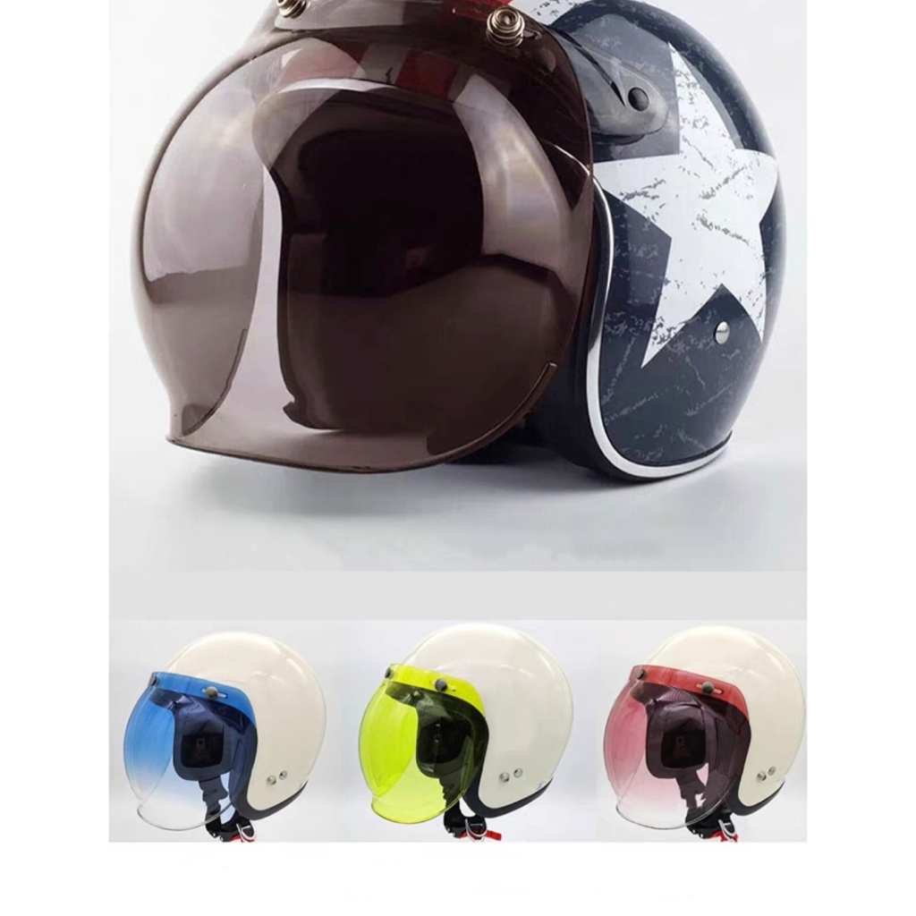 Viseira Para Capacete Aberto Custom Etceter Moto Pro Tork Bubble Bolha
