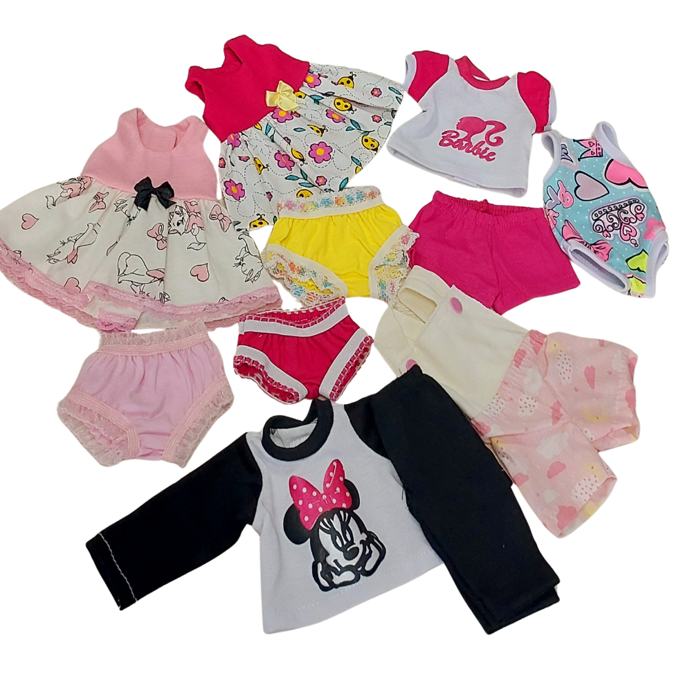 Roupinha Boneca Baby Alive Acessorios Roupinhas Kit Vestido Poá