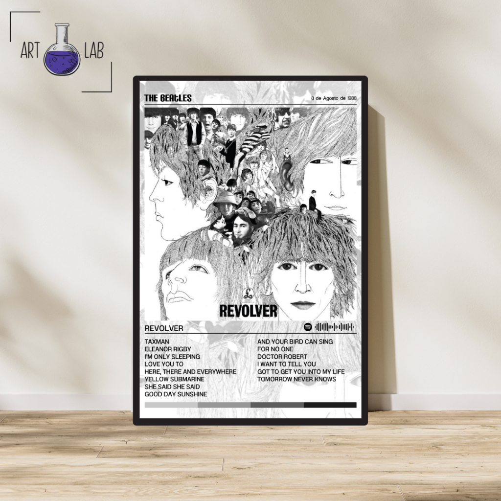 Quadro decorativo The Beatles álbum moldura e vidro Spotify | Shopee Brasil