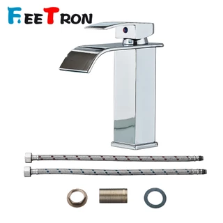 Torneira banheiro cascata monocomando para banheiro com um único manípulo para água quente e fria