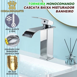 Torneira de casa de banho Aço inoxidável Torneiras de lavatório Frio/quente