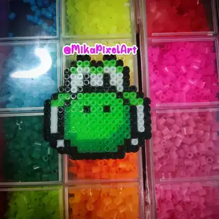Chaveiro / ímã / Colar Yoshi do Super Mario em Pixel Arte