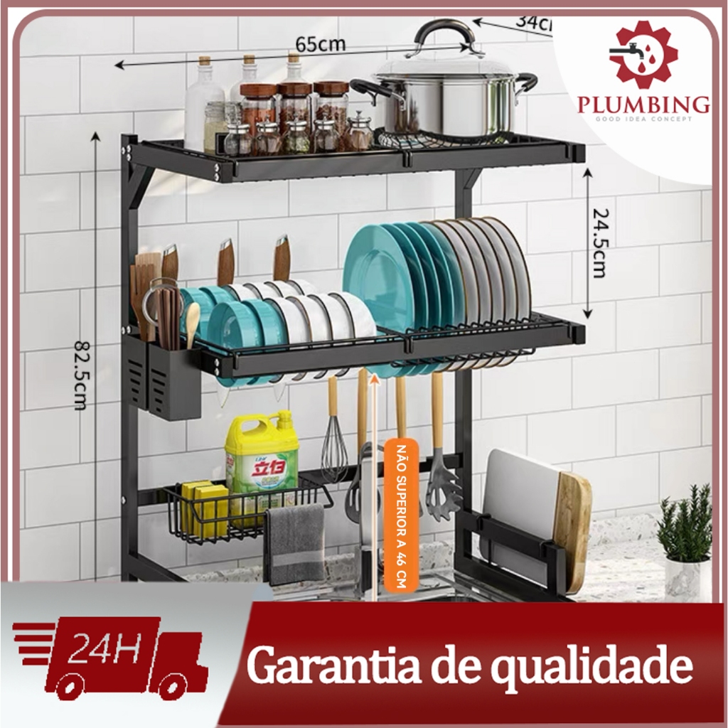 Cozinha Suspensa Modular Autossustentável Escorredor Premium 65CM