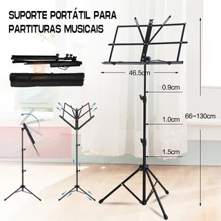 Estante Partitura Pedestal Musical Dobrável Tripé Apoiador em Oferta na Shopee
