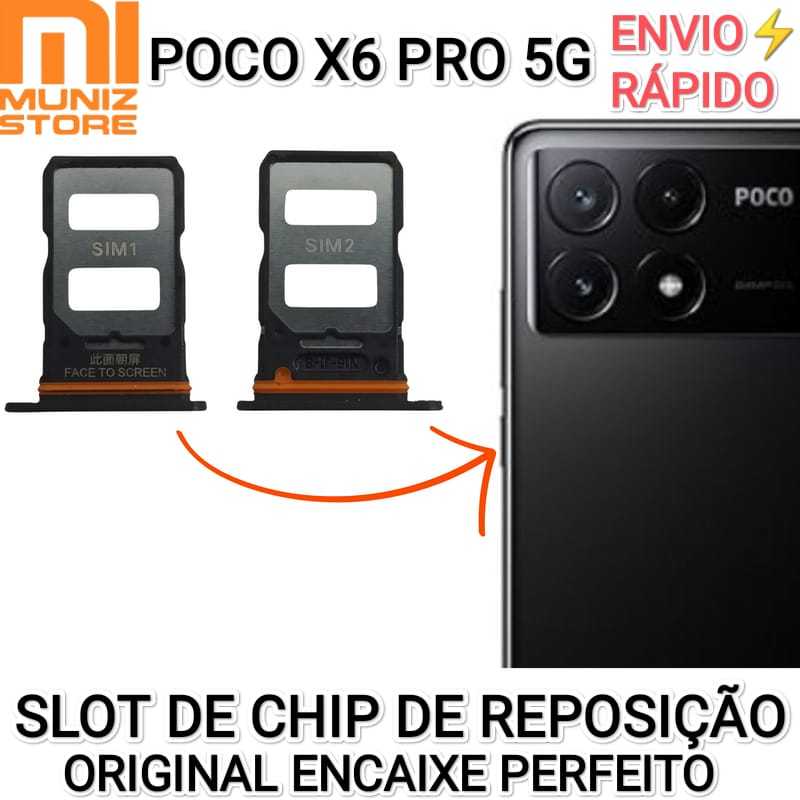 Gaveta Poco X6 Pro 5G Original Slot Chip de Reposição Encaixe Perfeito ...