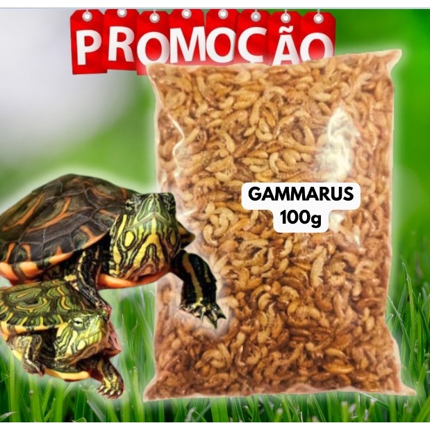 Ração Gammarus para Tartaruga, Jabuti e Roedores, Pacotão 100 Gramas ...