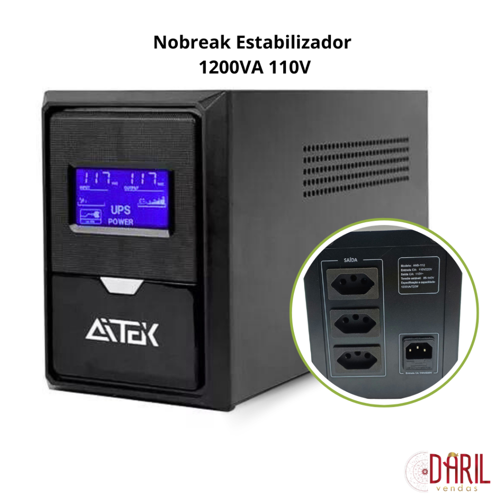 Nobreak Estabilizador 1200VA 110V Aitek ANB-1112