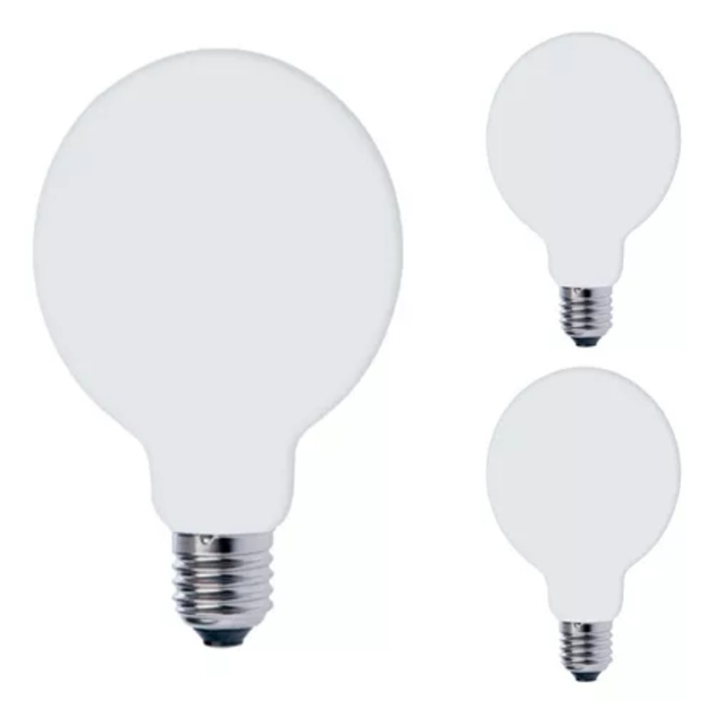 Kit 6 Lâmpadas LED Parte Filamento Leitosa G95 4WAM E27 Bivolt