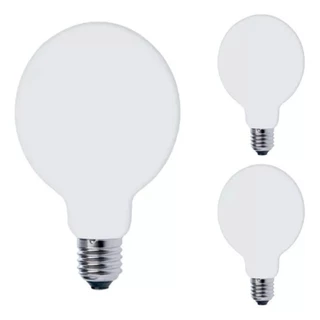 Kit 6 Lâmpadas LED Parte Filamento Leitosa G95 4WAM E27 Bivolt