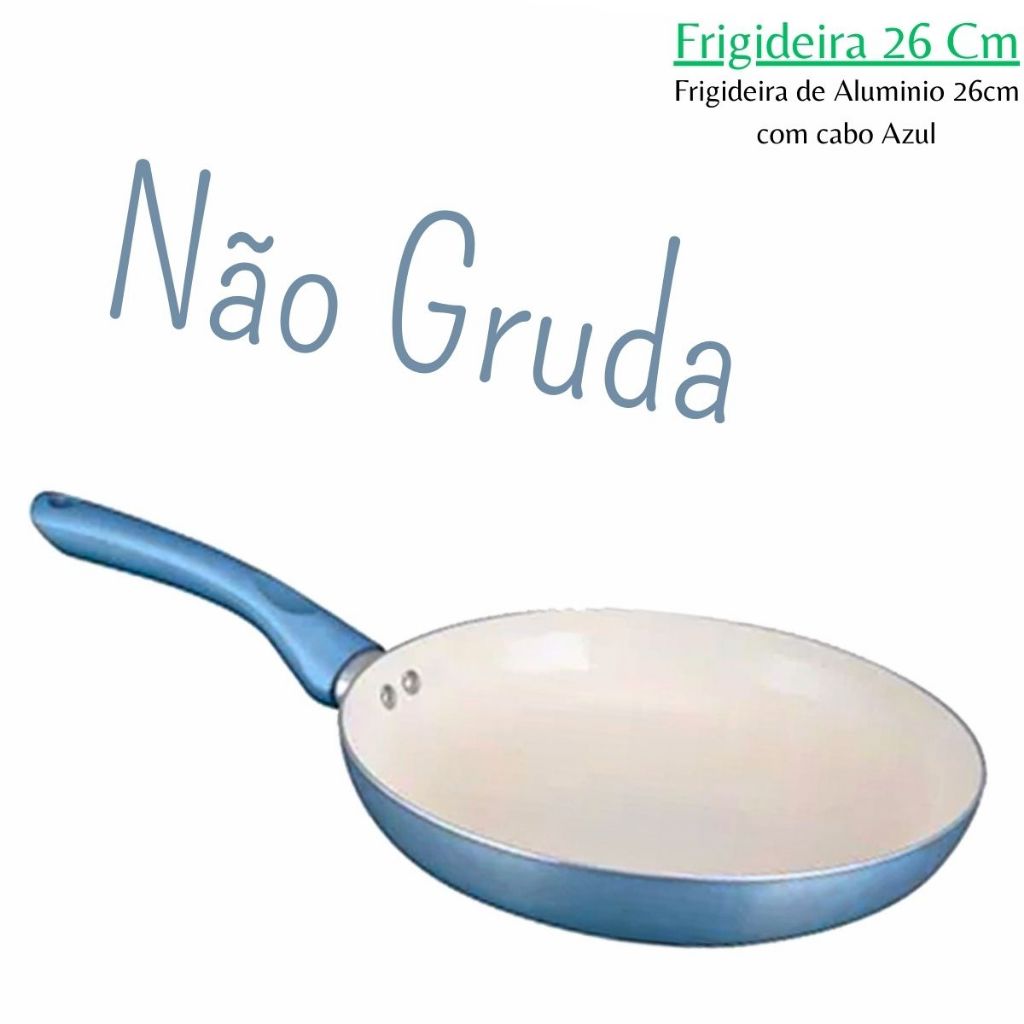 Frigideira Antiaderente cabo Azul revestimento em Silicone Tamanhos