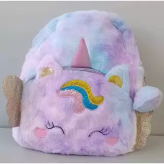 Mochilinha / Bolsa Infantil De Pelúcia / Fofa / De Unicórnio Para Meninas / Escola