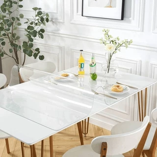 Toalha de Mesa Térmica de Plástico Para 4 6 8 e 10 Lugares Impermeável Quadrada Cozinha