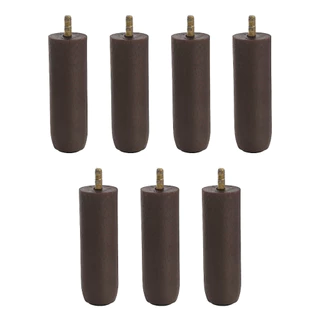 Pés para Cama Box Com 7 Unid Pezinho Madeira Maciça Com 12cm Casal ou Solteiro - Cor Tabaco