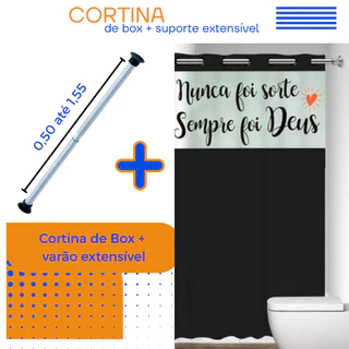 Cortina De Banheiro Com Suporte Varão Extensível Anti Mofo Impermeável