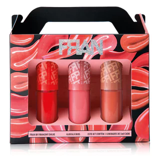 Kit gloss labial 3 unidades Glosslicious 15ml | Fran by Franciny Ehlke