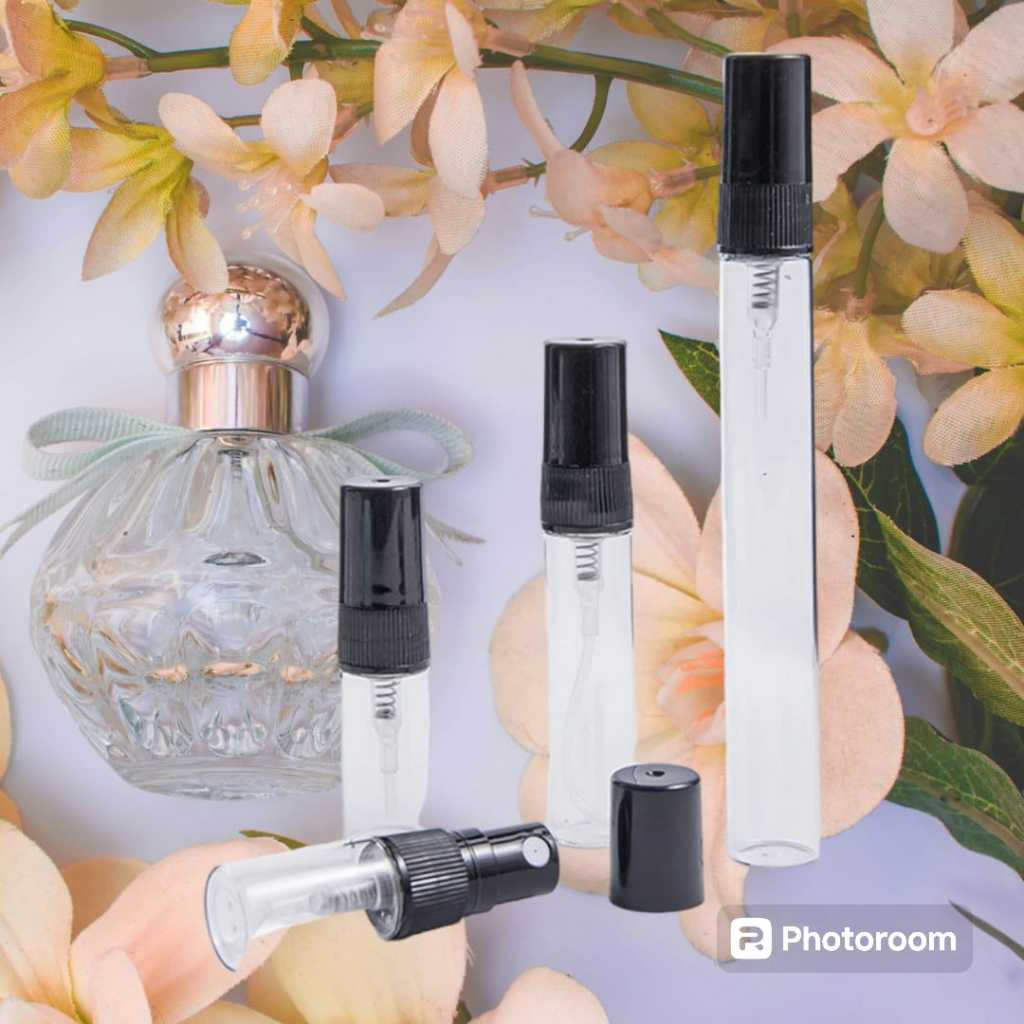 Mini Flaconete de vidro com válvula spray para perfume amostra testadores 50pcs e 100pc