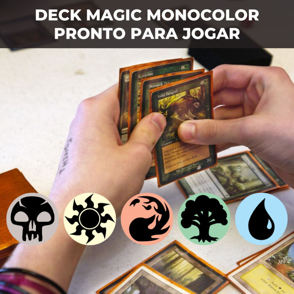 Deck MTG Monocolor Magic The Gathering 60 cartas pronto para jogar