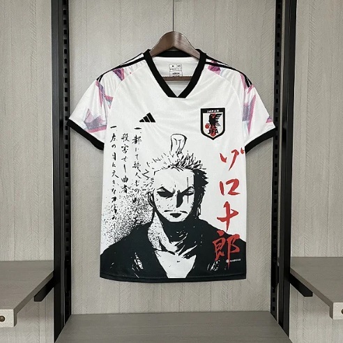 Camisa Seleção Japão Zoro One Piece - Masculina - Modelo Torcedor - Branca