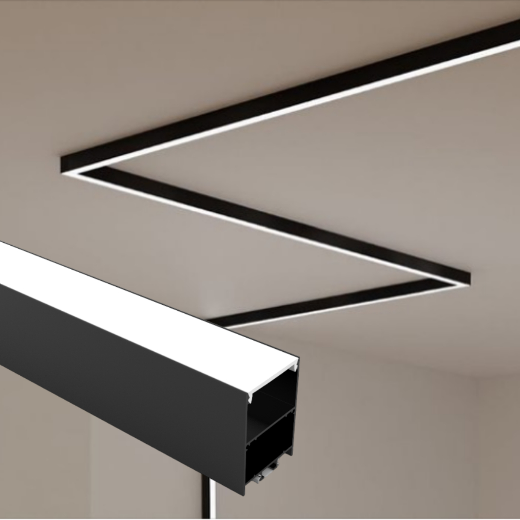 Perfil De Led Aluminio Sobrepor C/ Alojamento 35mm P/ Fonte Difusor ...