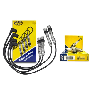 Kit Jogo Cabos e Jogo Velas Gol G5 G6 E Fox E Polo 1.0 1.6 8v 2005 06 07 08 09 10/...