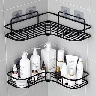 Kit 2 Prateleiras Suporte Com Alto Adesivos Para Parede Banheiro Cozinha Lavanderia Shampoo