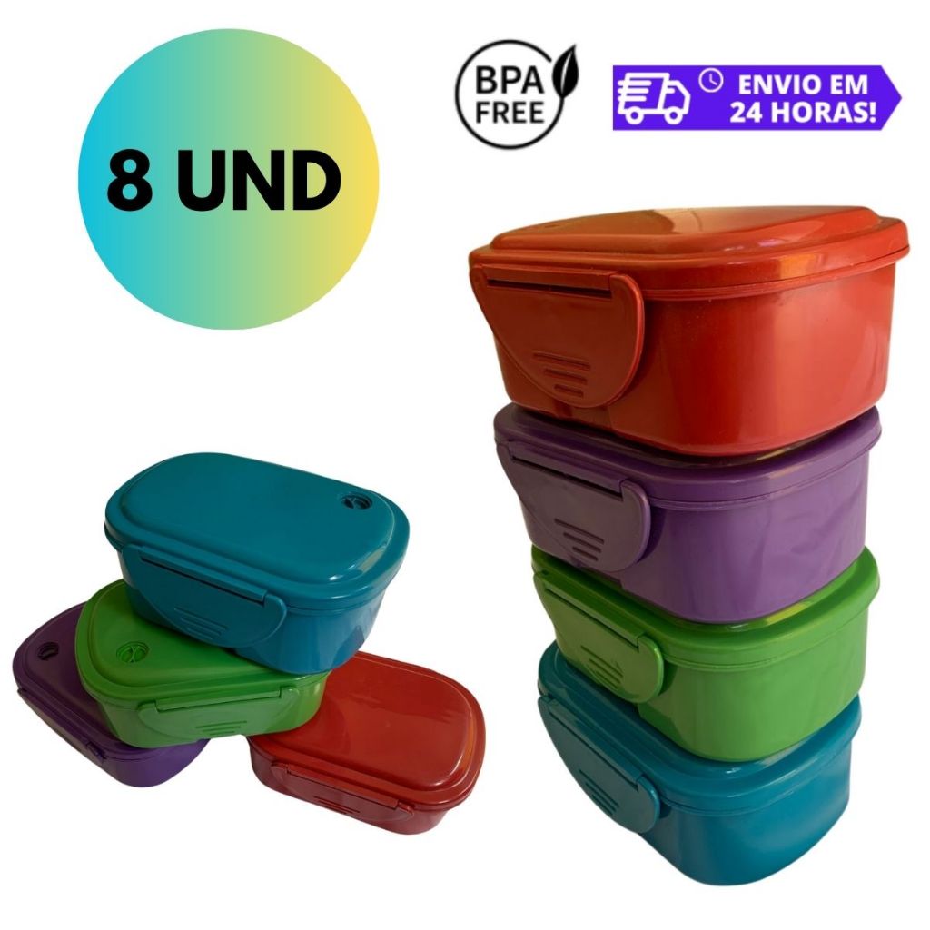 Kit 8und - Marmitas Coloridas Herméticas (1000ml) - Para Freezer e ...