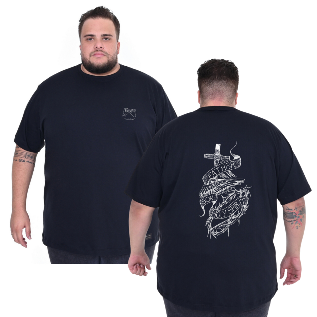 Camiseta Plus Size Evangelica Father Son Holy Spirit masculina e feminina