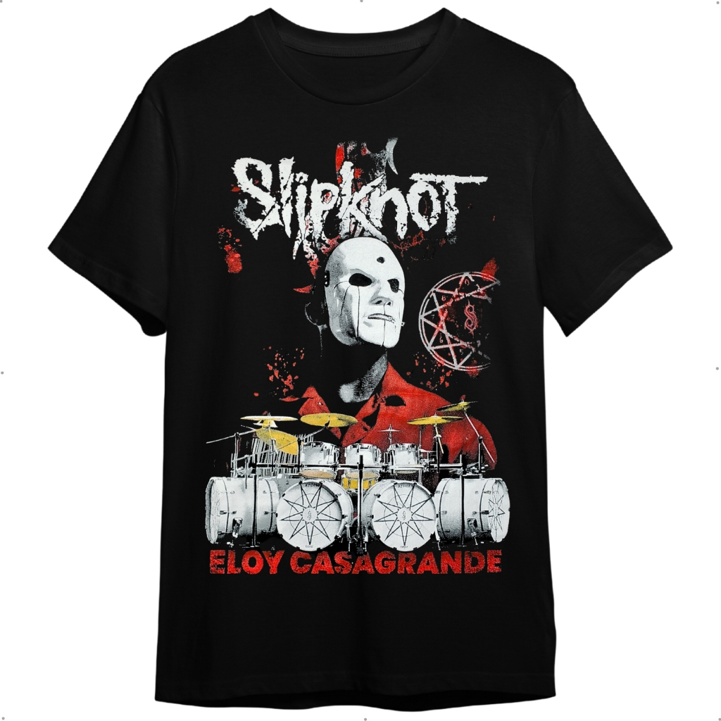 Camiseta Slipknot Eloy Casagrande Banda De Rock Preta (Unissex) Adulto Infantil e Plus Size