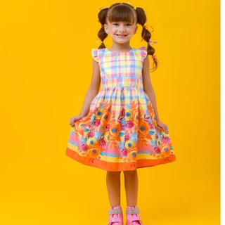 Vestido Infantil Caipira Xadrez Junino