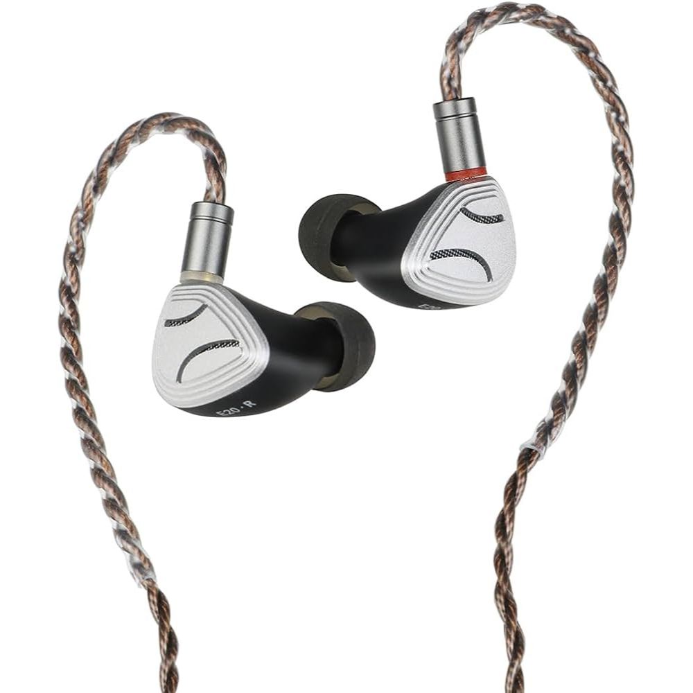 Fone de ouvido Aoshida E20 HiFi Driver Dinâmico revestido de berílio, diafragma IEMs DLC de 8mm