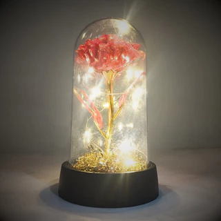 Abajur Decorativo Flor Rosa em LED Ornamental 15x8,5cm