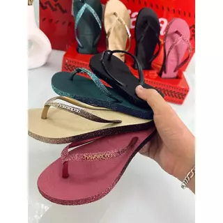 Chinelo Feminino Havaianas Glitter Slim Brilho Casual