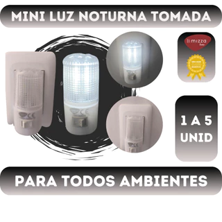 Luminária Tomada Abajur Led Mini Luz Noturna Bivolt Mizza Escritório Quarto Bebê Vários Ambientes