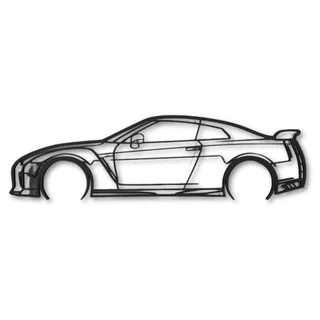 Quadro Silhueta Nissan GT-R GTR Decoracao Automotiva Quarto