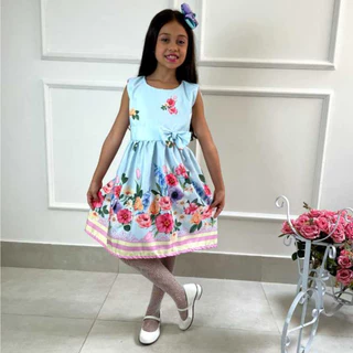 Vestido Infantil estampas florais flores