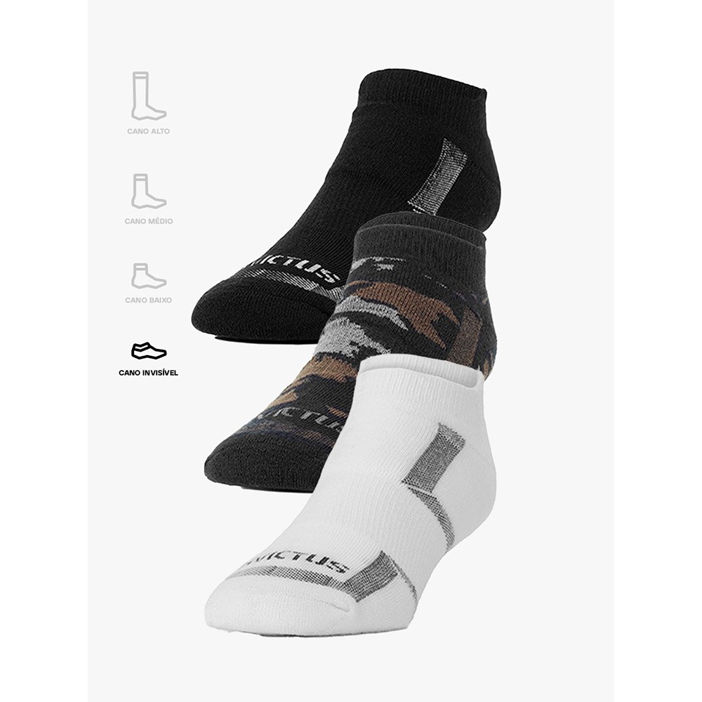 Kit com 3 pares Meia Invictus Tech Cano Baixo | Shopee Brasil