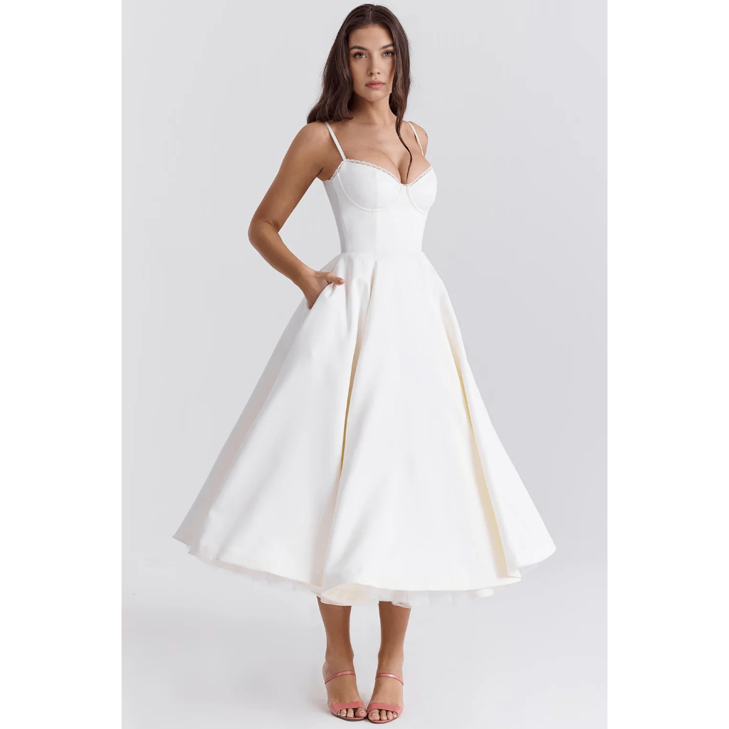 Vestido Alice Noiva Civil Casamento Civil Elegante Fofo Branco