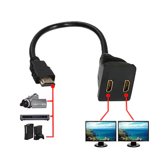 CABO HDMI (MACHO) X 2 HDMI (FEMEA) - HDMI DUPLICADOR PARA LIGAR 2 TVS