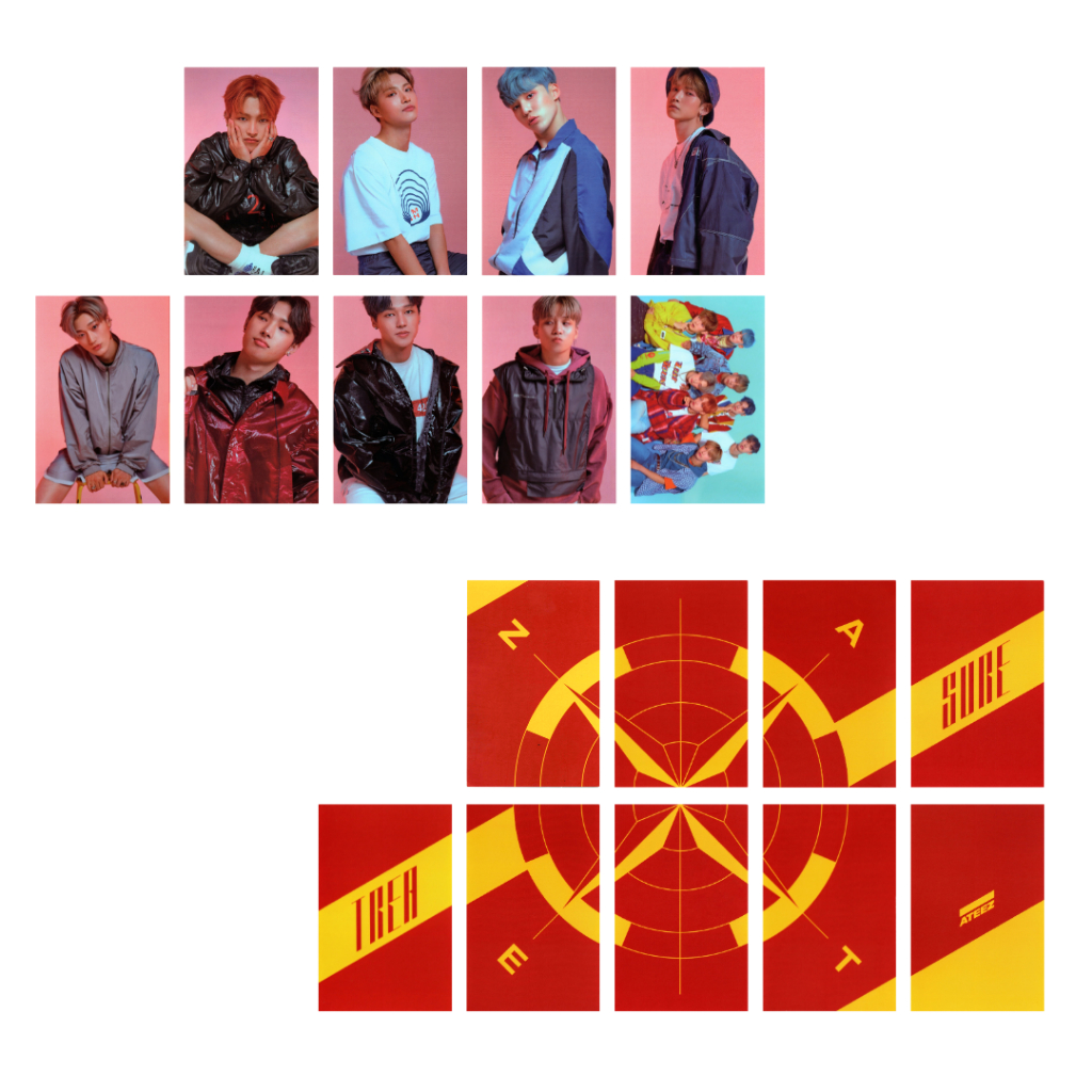 Photocards Ateez Wave, Illusion, Season Greating FANMADE - Kit com